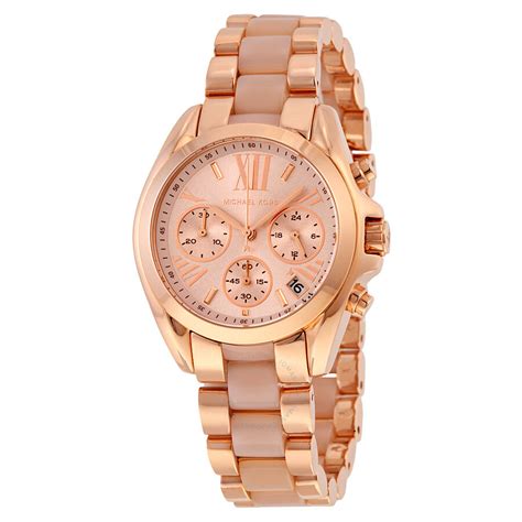 michael kors bradshaw mini rose gold chronograph watch|Michael Kors watches for women.